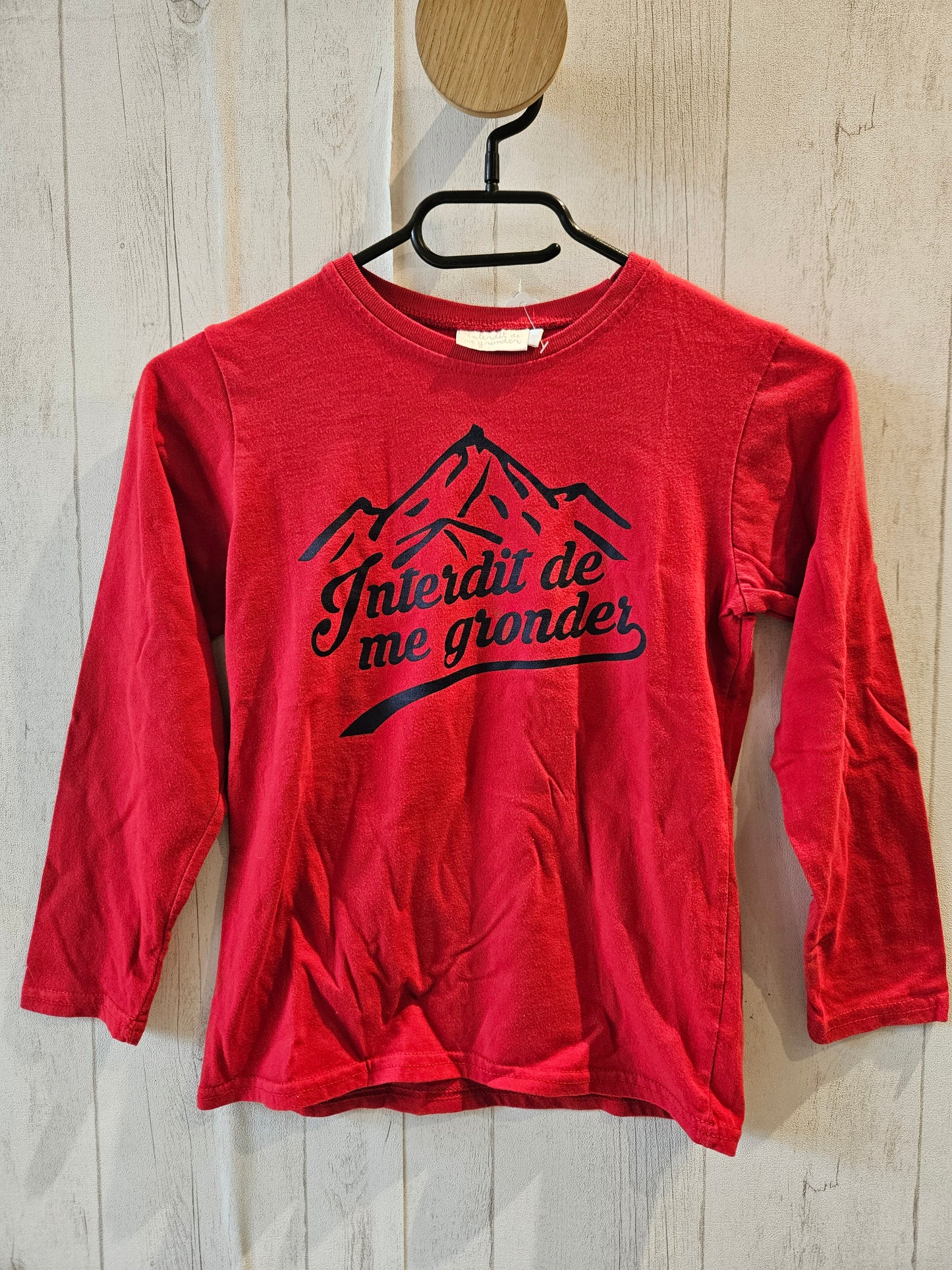 Interdit de me gronder- Tee-shirt manches longues taille 8 ans