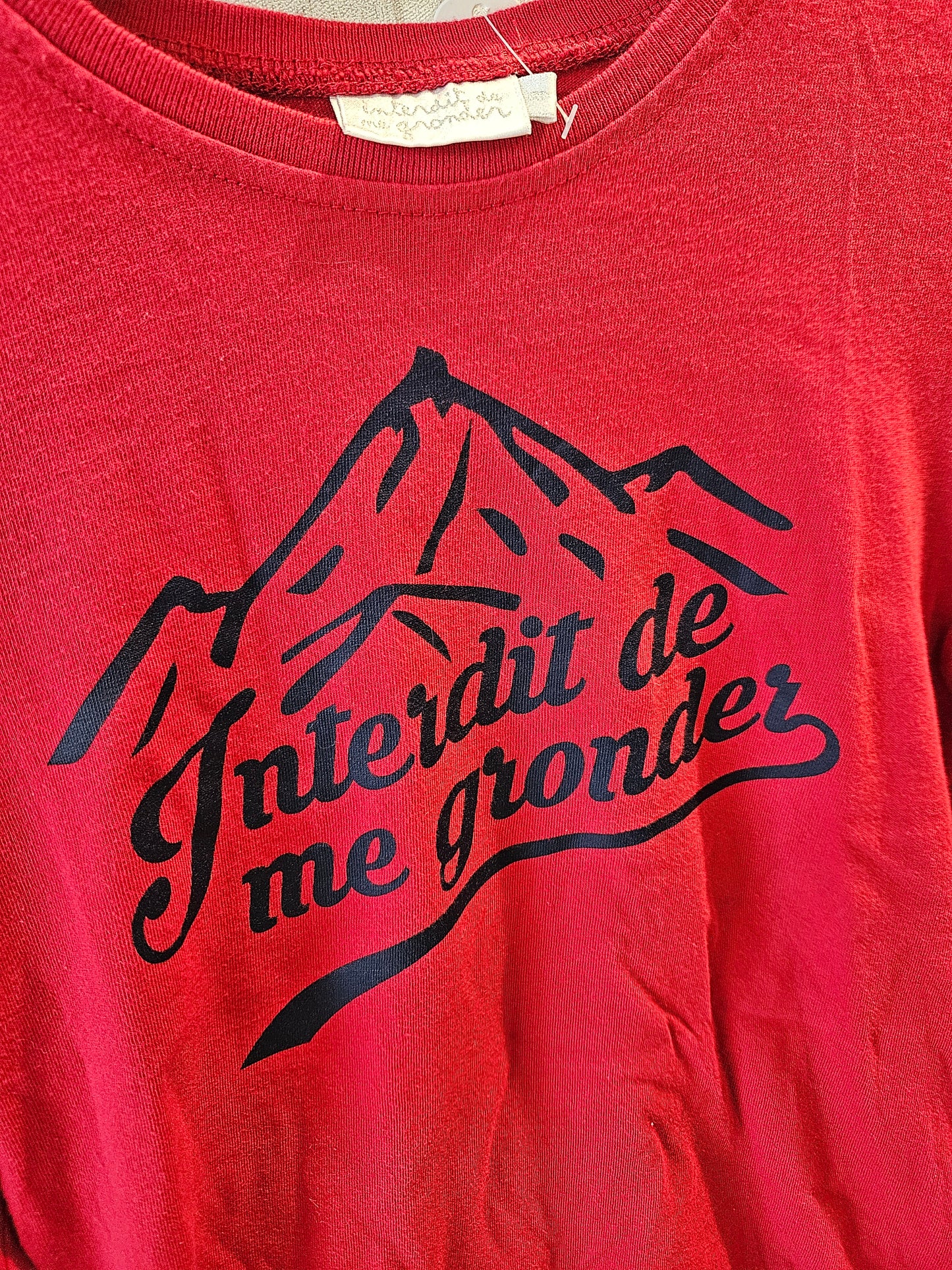 Interdit de me gronder- Tee-shirt manches longues taille 8 ans