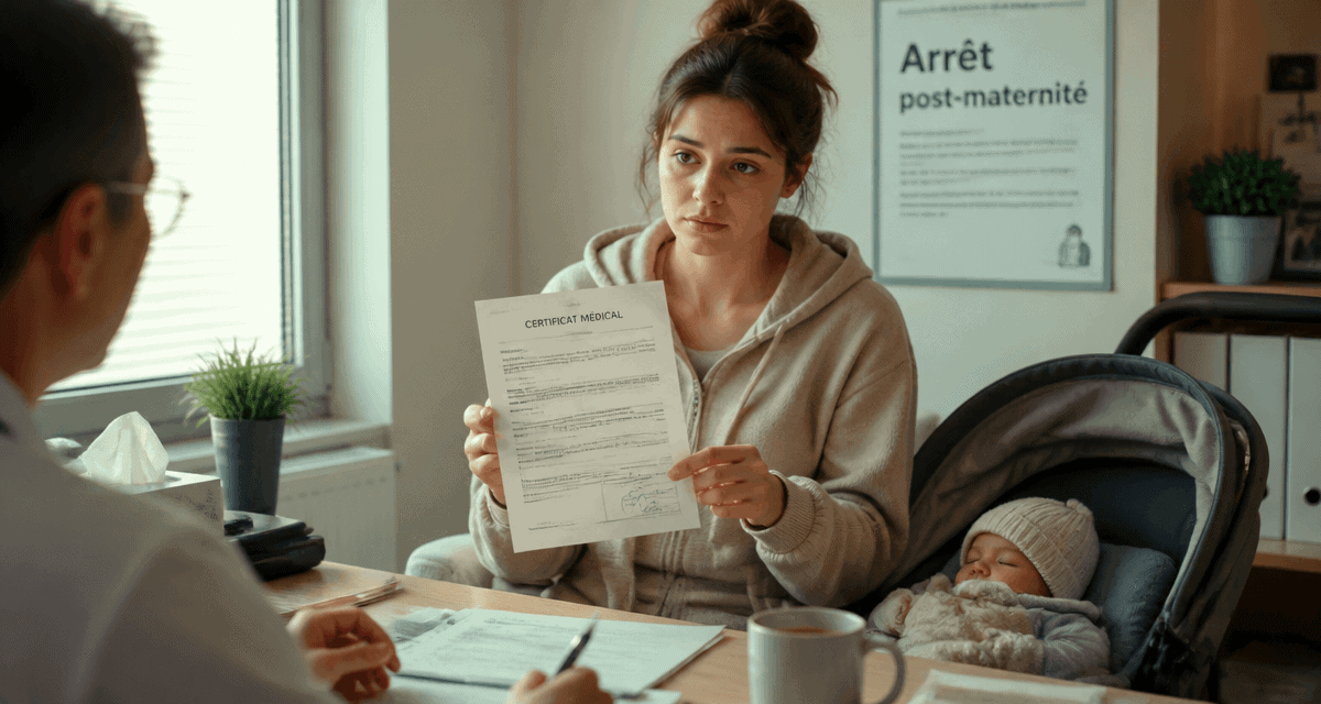 arret maladie apres conges maternite jeune mere