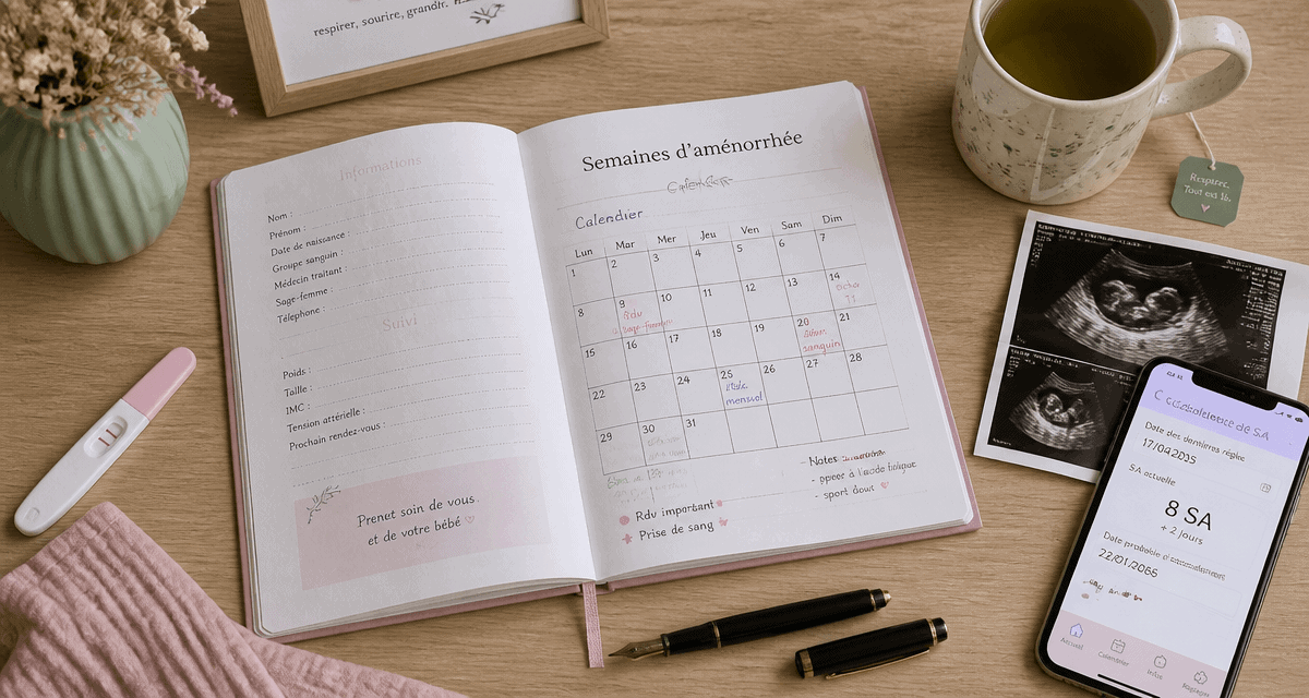 calculer les semaine aménorrhée carnet calendrier grossesse