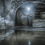 cave humide danger flaques eau murs salpêtre