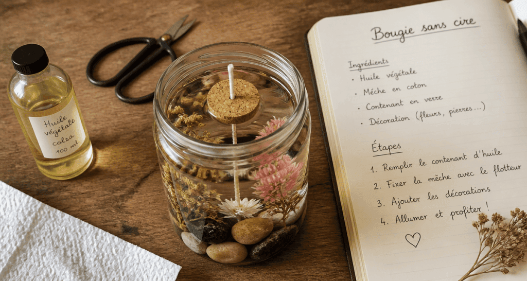 comment faire une bougie sans cire bocal décoré