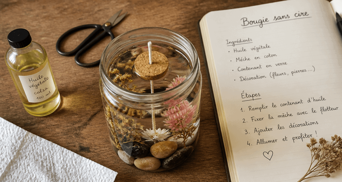 comment faire une bougie sans cire bocal décoré