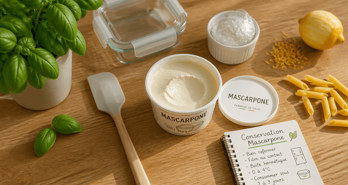 Conservation mascarpone ouvert en cuisine