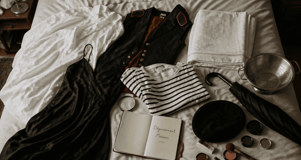 déguisement simple sans achat avec vêtements du quotidien sur lit