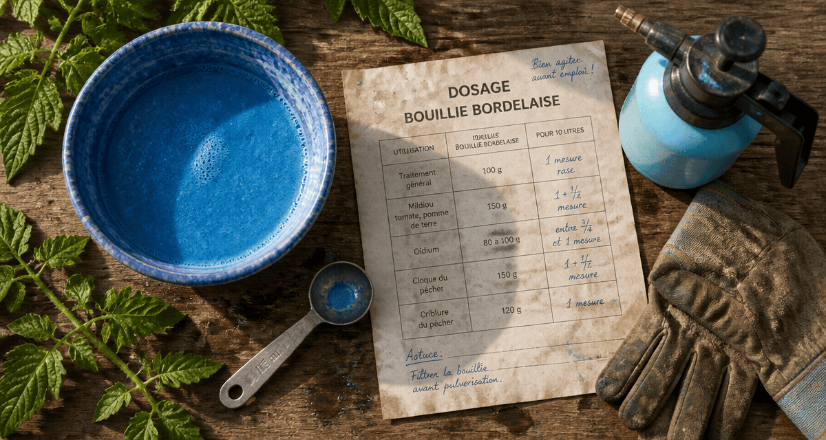 dosage bouillie bordelaise sur plan de travail jardinage