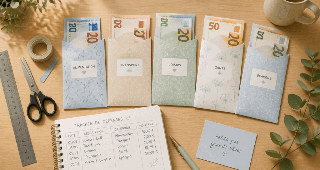 enveloppe budget à imprimer sur bureau