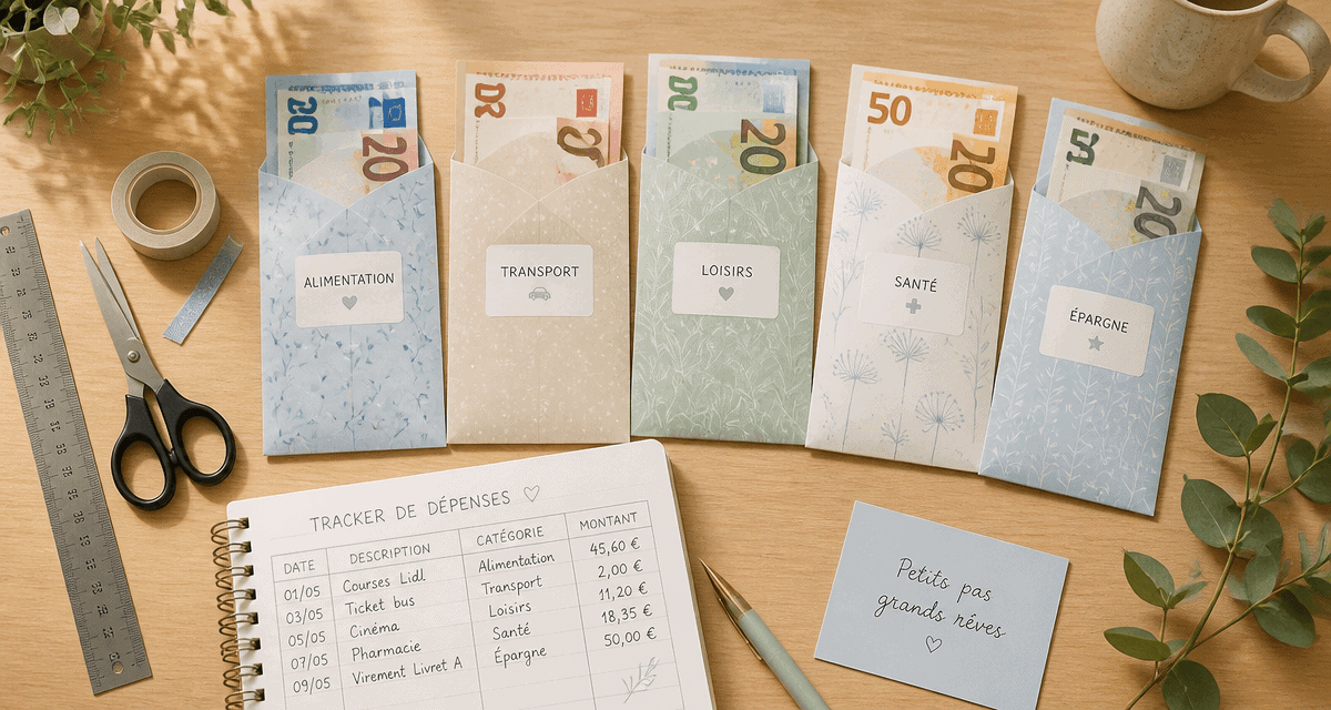 enveloppe budget à imprimer sur bureau
