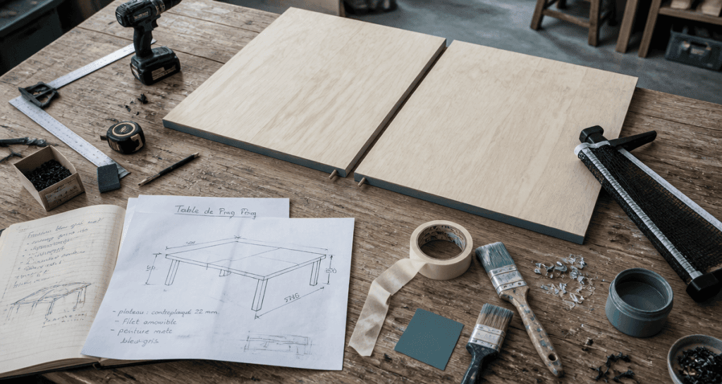 fabriquer une table de ping pong outils bois