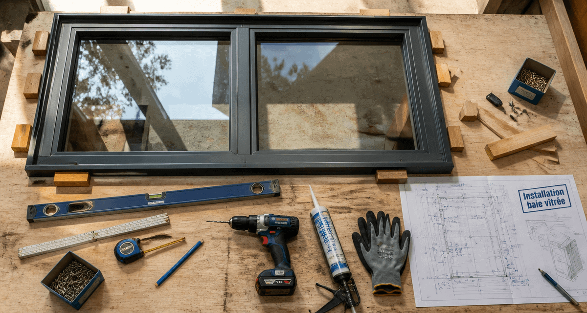 installation baie vitree outils et plan technique