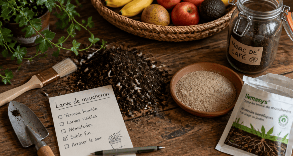 larve de moucheron maison terreau cuisine