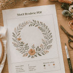 motif broderie main gratuit pdf sur table atelier