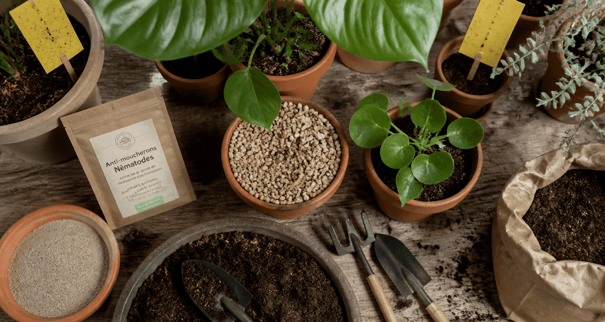 produit anti moucheron plantes avec nématodes et pièges