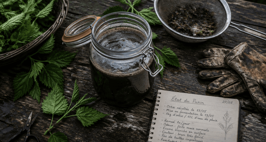 purin d'ortie périmé bocal pellicule blanche