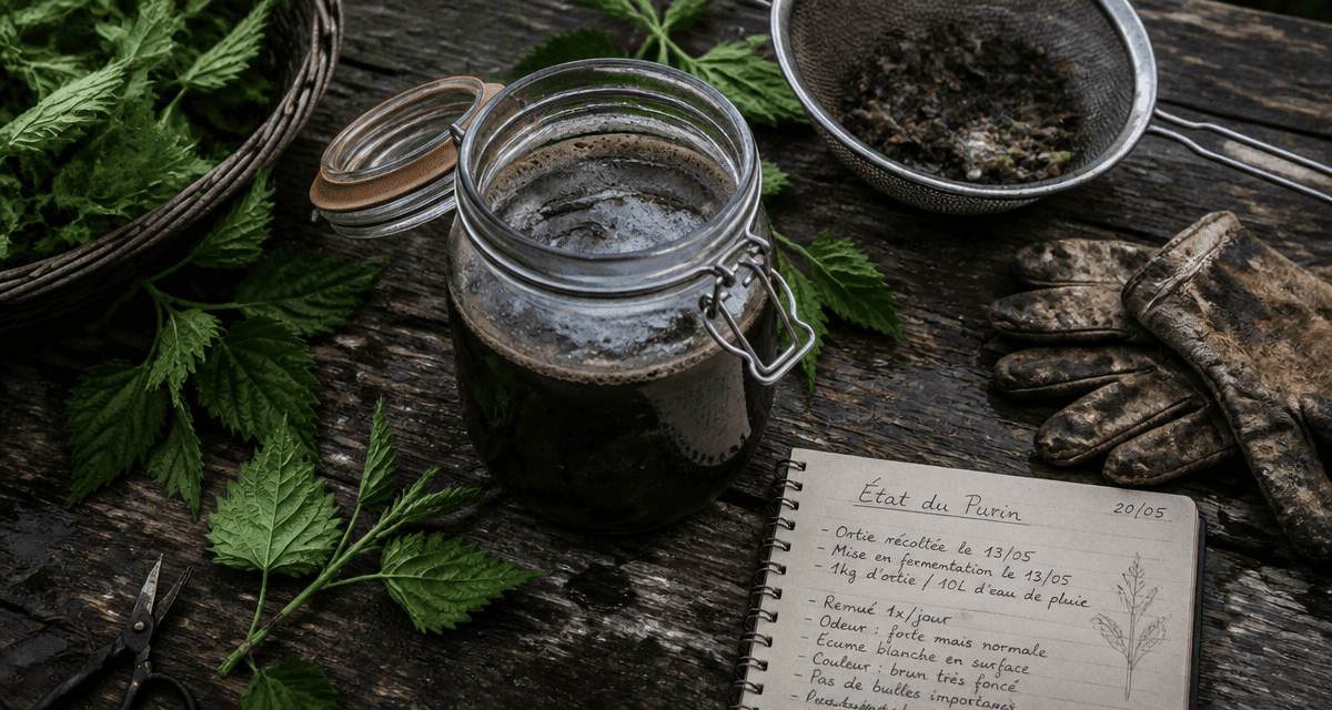 purin d'ortie périmé bocal pellicule blanche