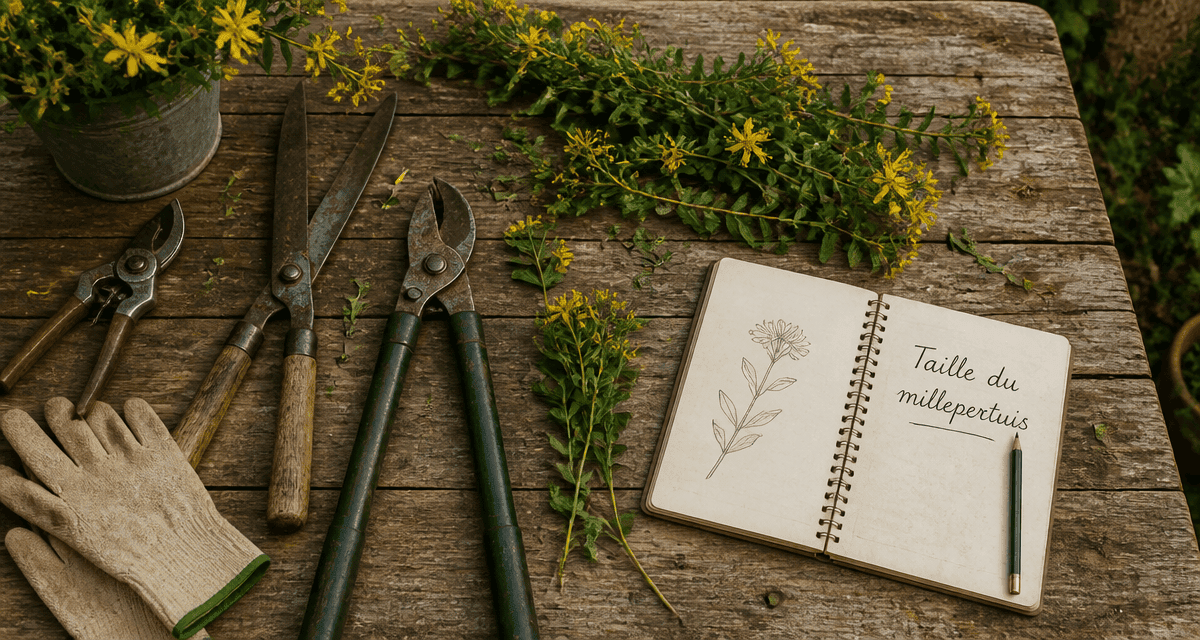 quand tailler le millepertuis outils de jardinage et tiges coupées