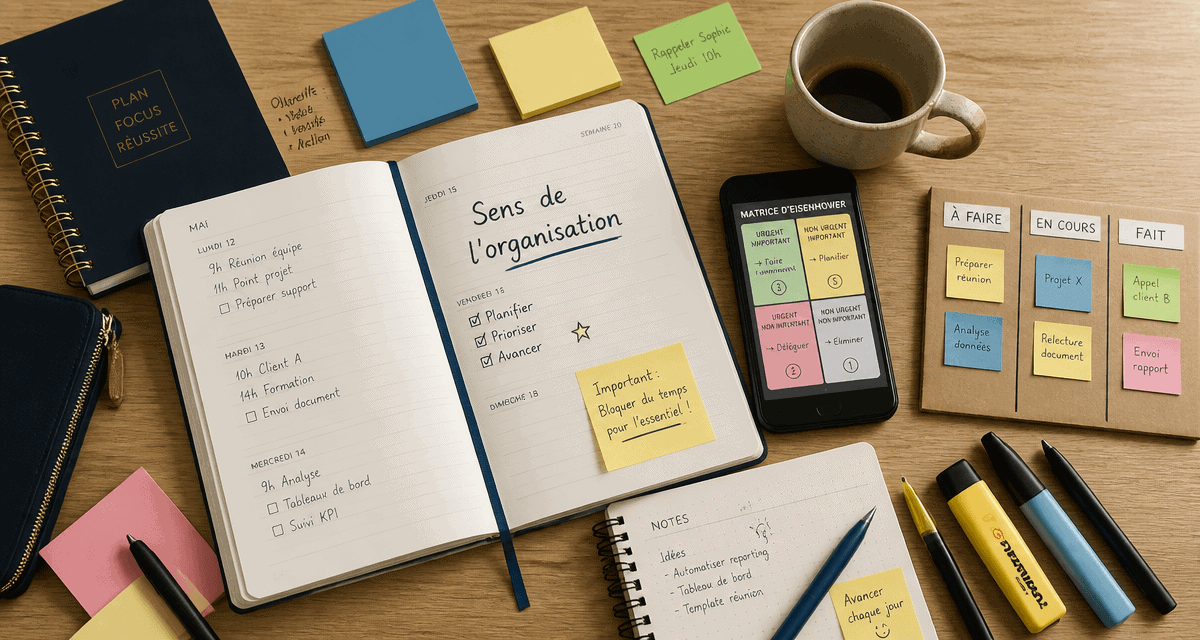 Bureau organisé avec outils pour sens de l organisation