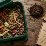 Vers de terre compost sur litière et déchets