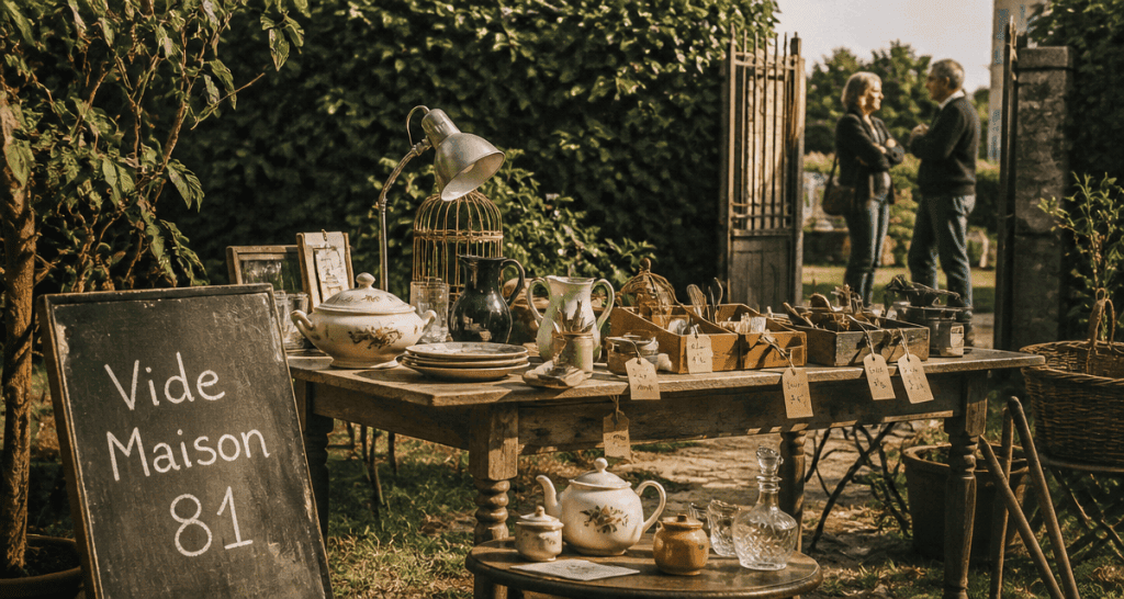 vide maison dans le 81 tables objets jardin