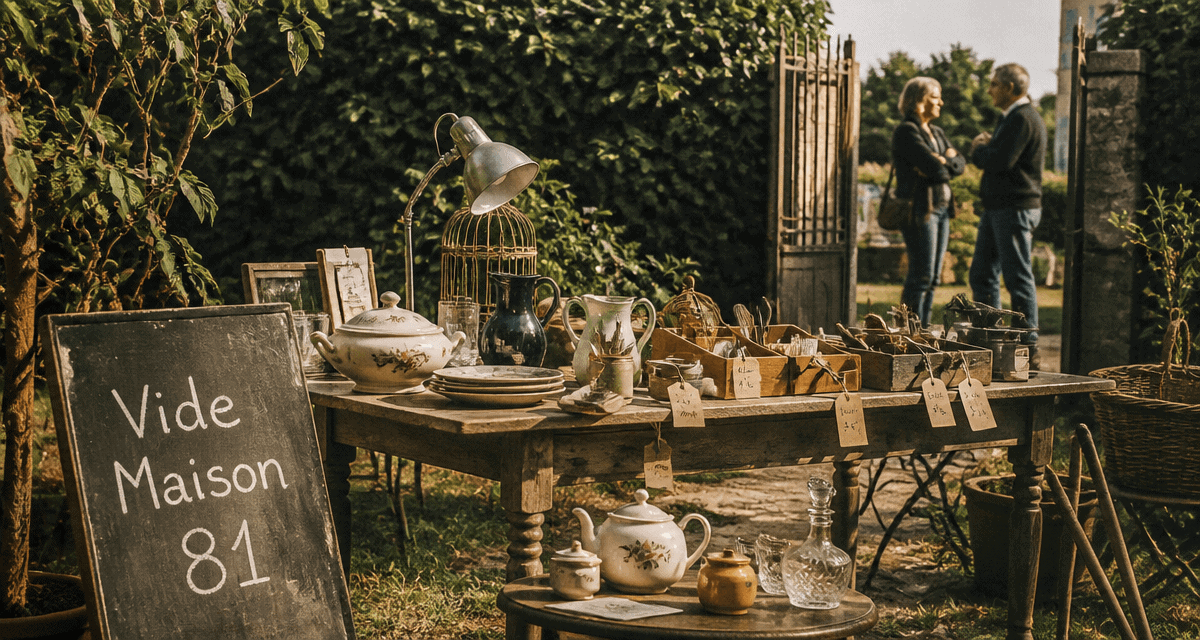 vide maison dans le 81 tables objets jardin