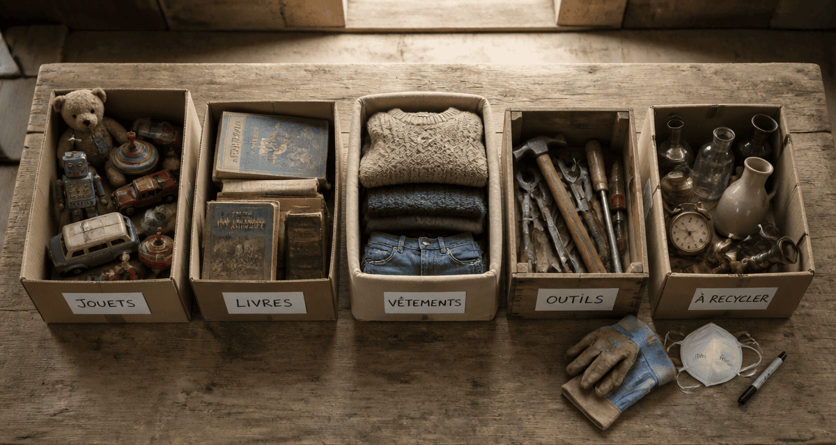 Vider mon grenier cartons tri objets
