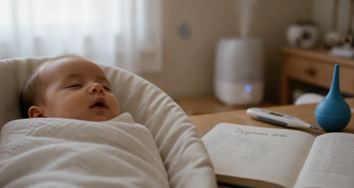 Bébé voix cassée sans fièvre sans toux, humidificateur et thermomètre