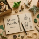 Faire des activités manuelles sur table en bois