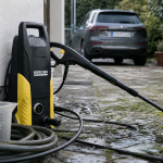Kärcher et consommation d’eau : nettoyeur haute pression sur terrasse humide