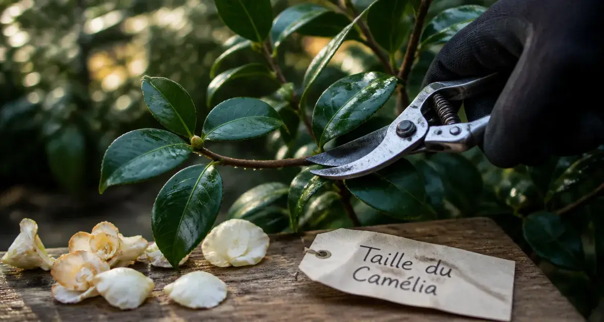 Quand tailler camelia : sécateur sur camélia après floraison