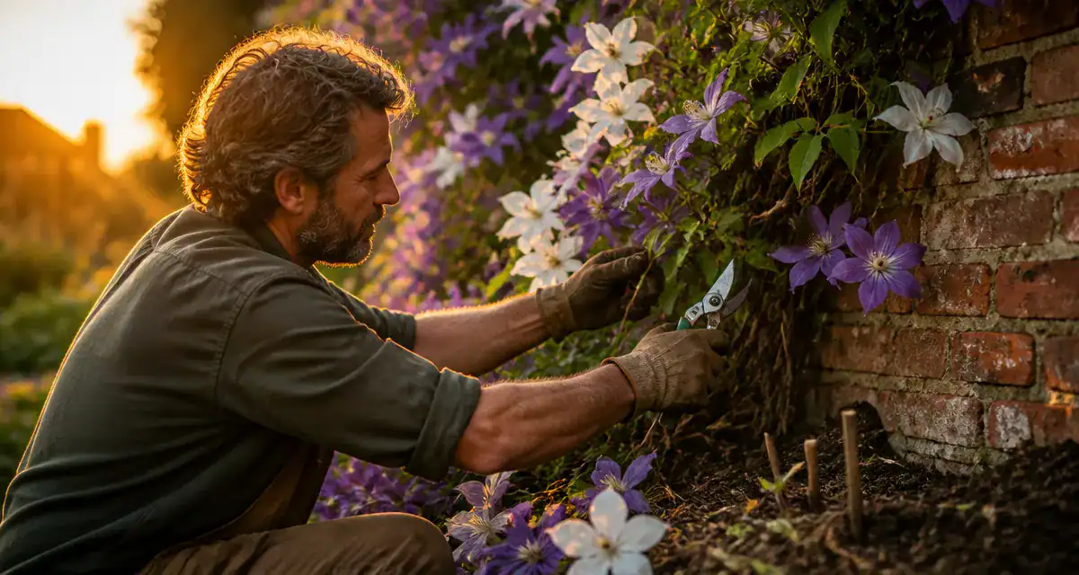 quand tailler la clématite sur vieux mur en fleurs