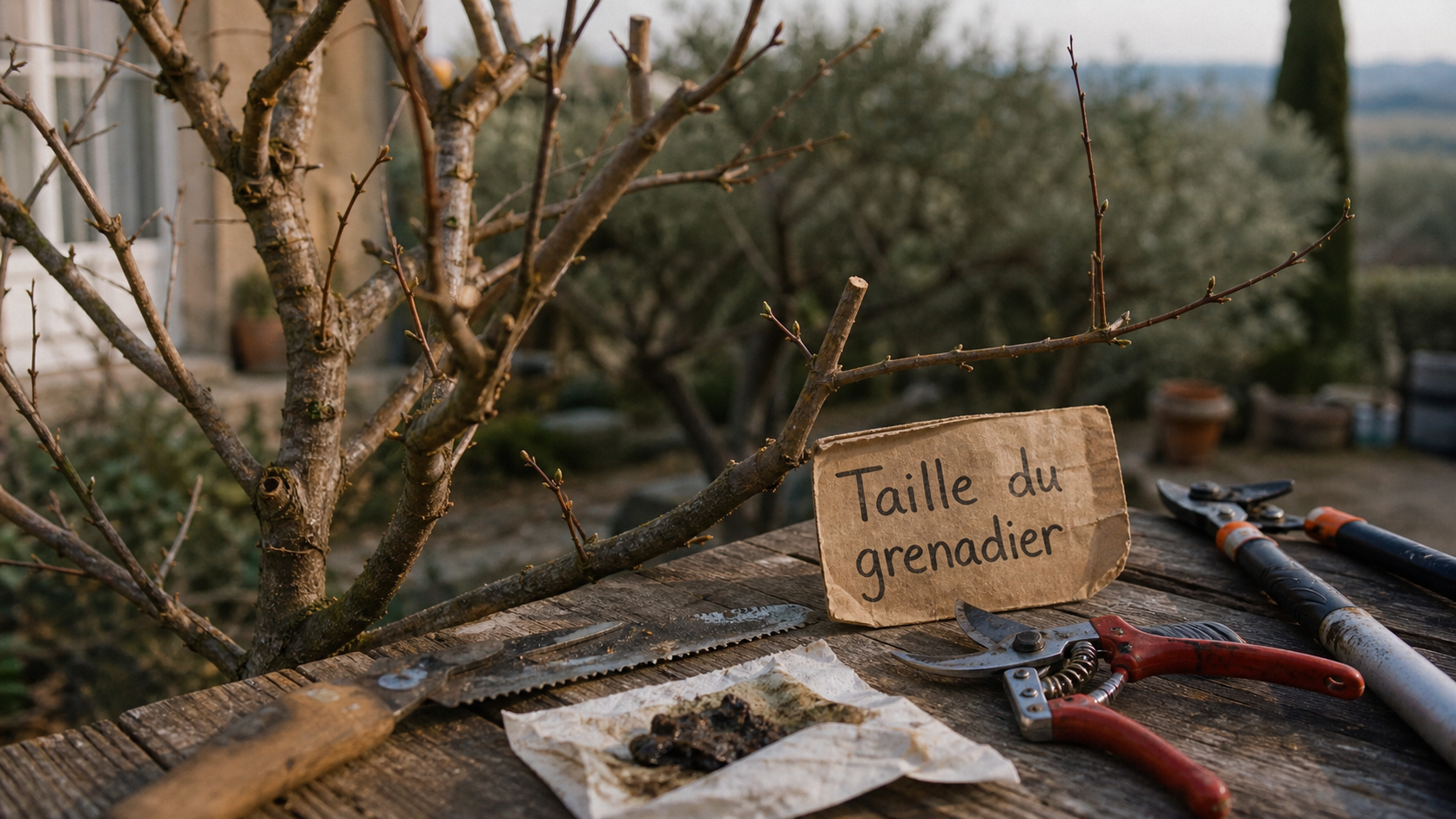Quand tailler le grenadier : grenadier en repos, outils de taille