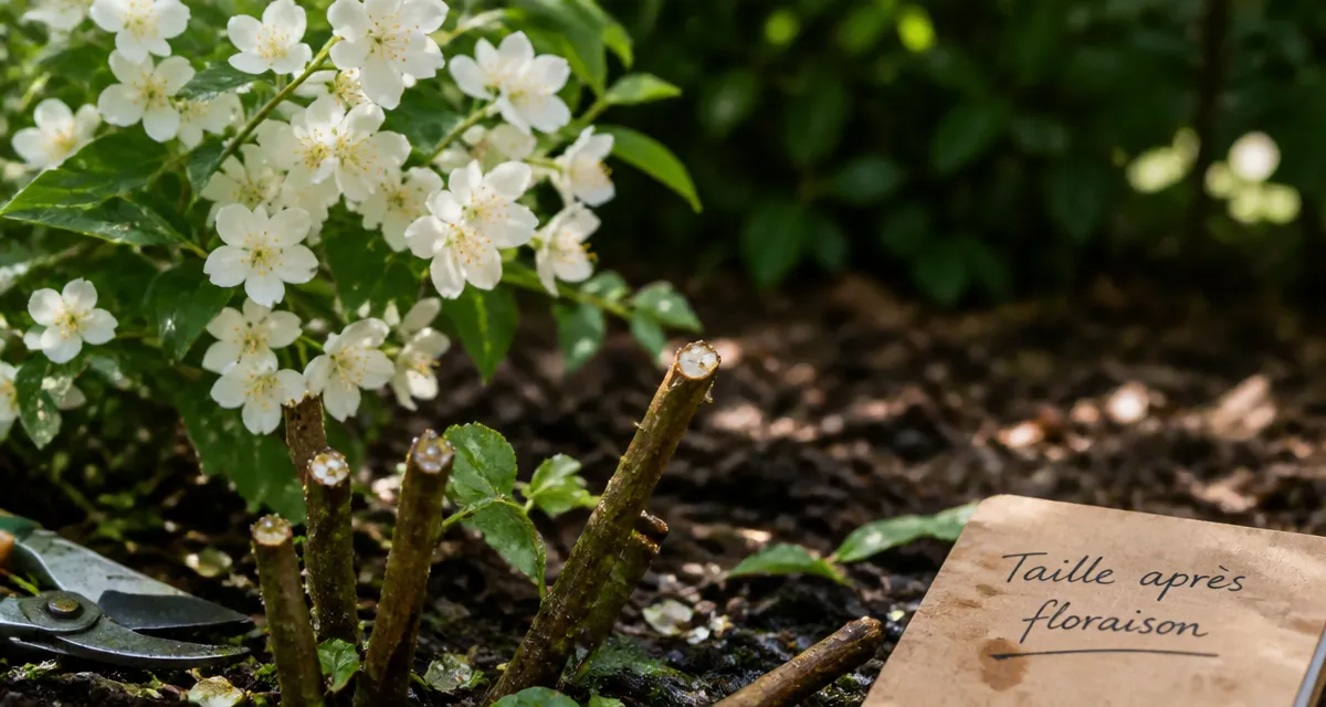 Quand tailler le seringat : taille après floraison, fleurs blanches au jardin