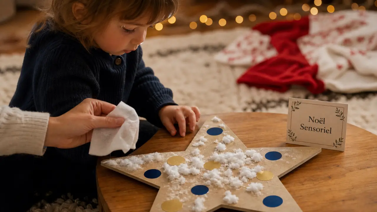 Activité de Noël pour bébé : étoile en carton douce
