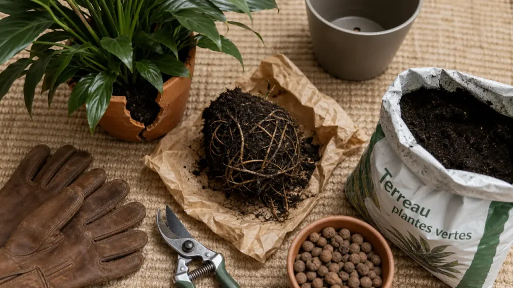 Comment rempoter une plante d'intérieur : pot, drainage et gestes