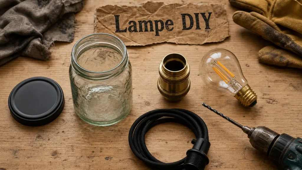 DIY lampe : bocal 3,1L, douille et ampoule LED