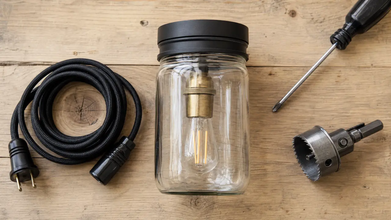 DIY lampe en bocal : douille et ampoule LED