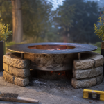 Fabriquer brasero en bidon ou fût : acier DIY sur sol non inflammable