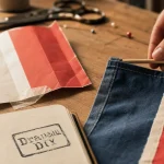 Fabriquer drapeau papier ou tissu : fixation et finitions, gros plan