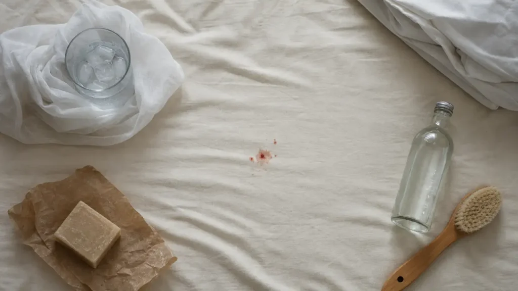 Nettoyer tache de sang sur matelas avec eau froide et bicarbonate