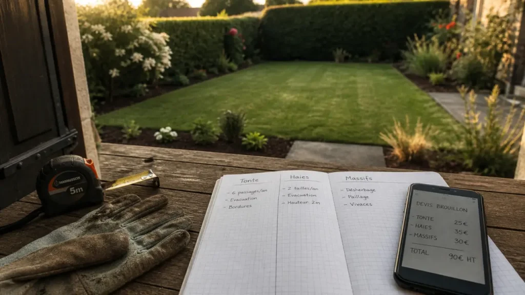 1000 m2 de jardin : quel budget pour la tonte, les haies et les massifs ?