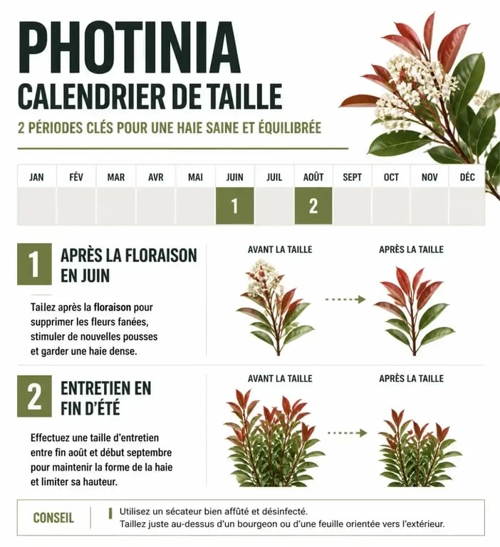 Calendrier de taille des photinia : périodes idéales pour la haie