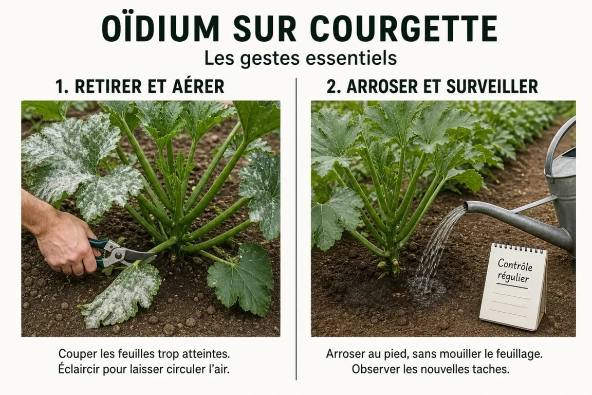Traitement oidium courgette : gestes de traitement et prévention au potager