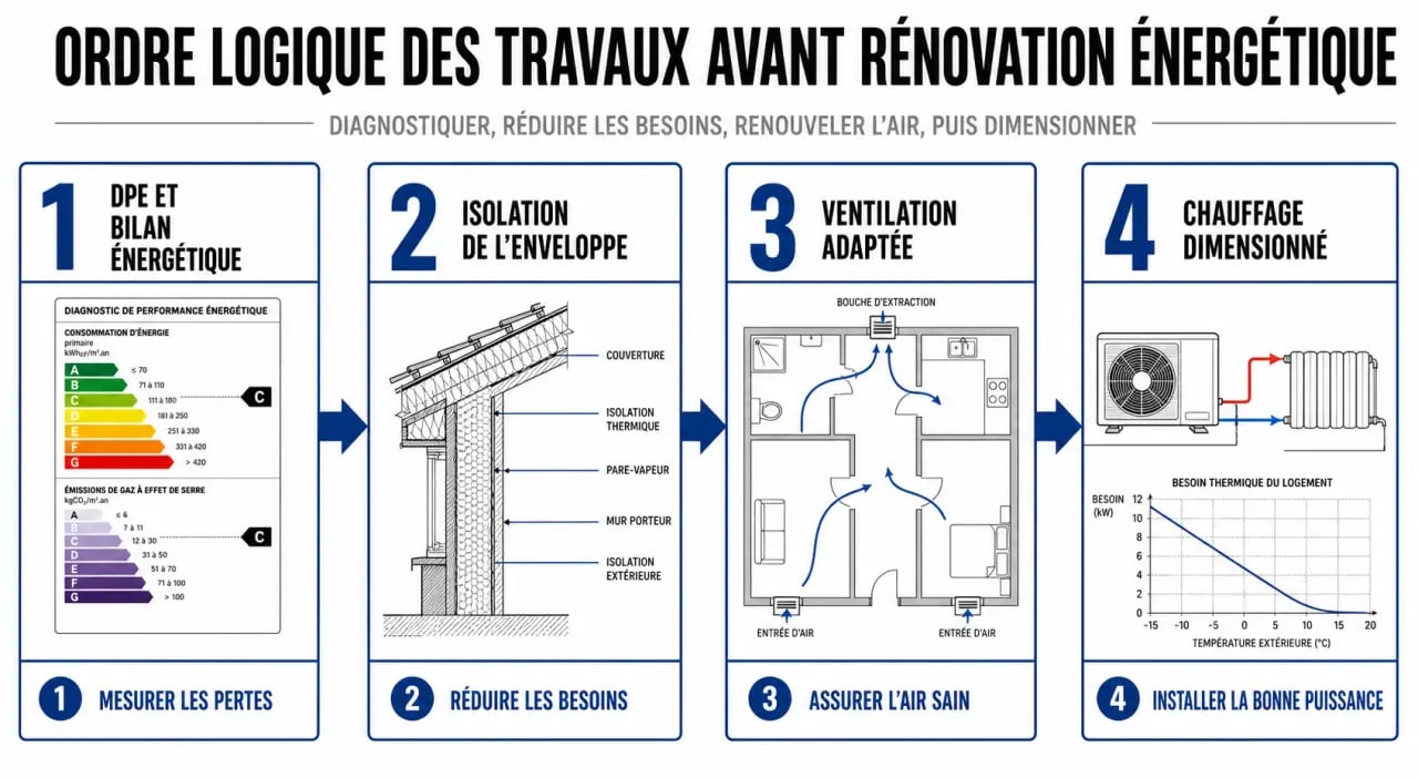 Optimiser la performance énergétique de sa maison avant rénovation : ordre des travaux recommandé