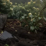 Quand planter un camelia : motte humide et paillage, terre de bruyère