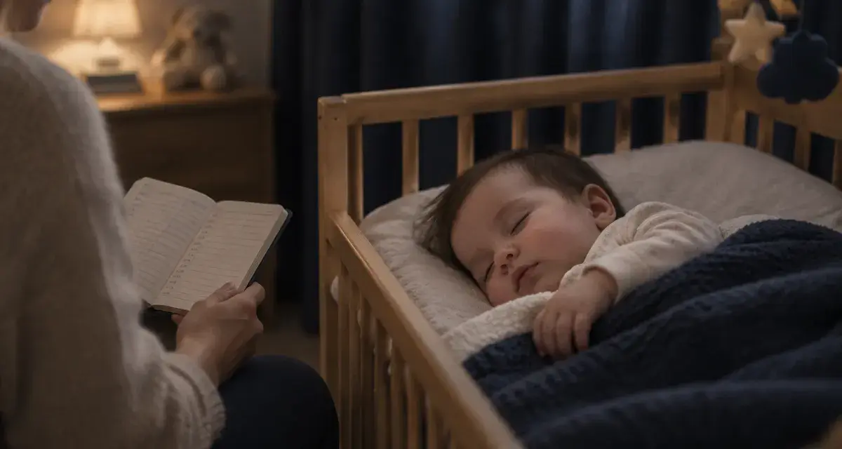 Dette de sommeil bébé : bébé endormi au berceau, chambre calme