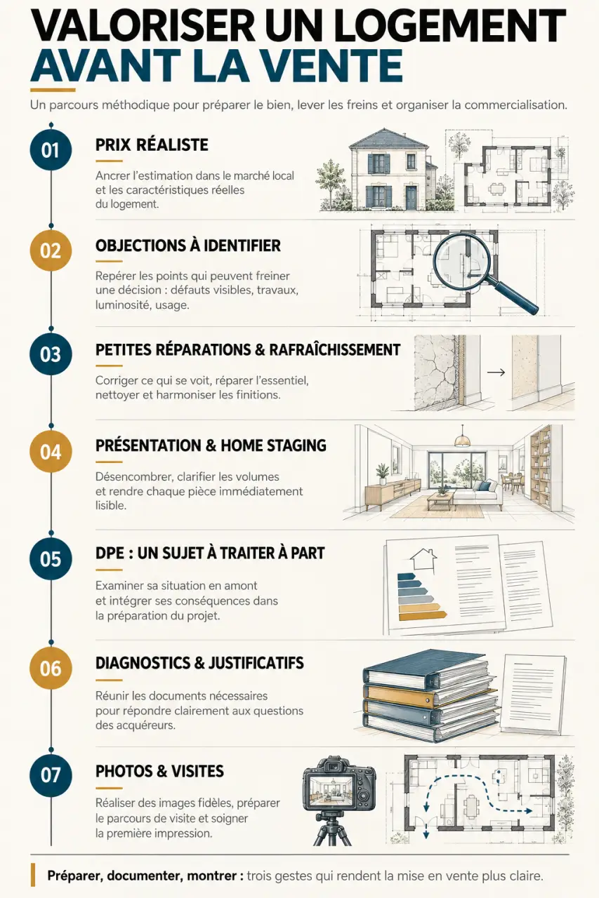 Infographie pour optimiser la valeur de son logement avant une mise en vente