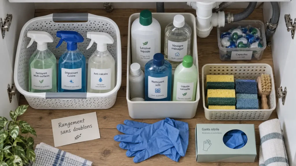 Ranger ses produits ménagers sans doublons ni risques : la méthode pièce par pièce